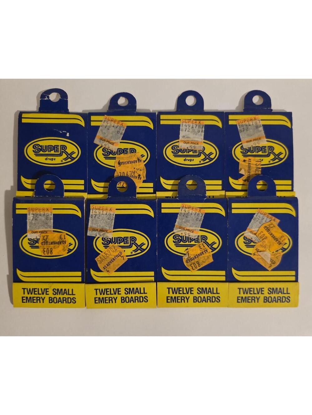 Vintage SuperX Drugs Small Emery Boards Matchbook Style Lot of 8 New Old Stock